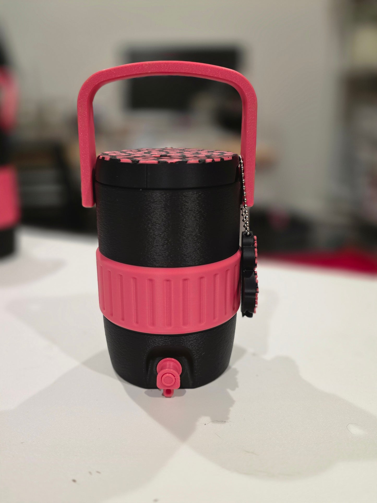 Pink and black 12oz regular can koozie