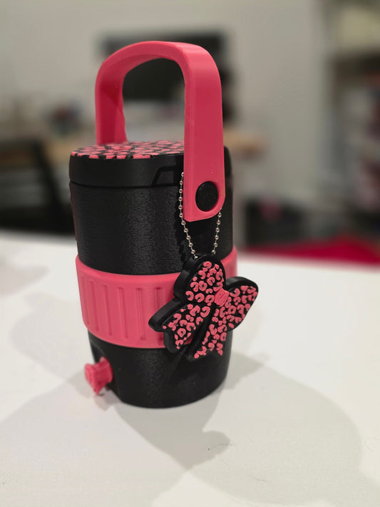 Pink and black 12oz regular can koozie